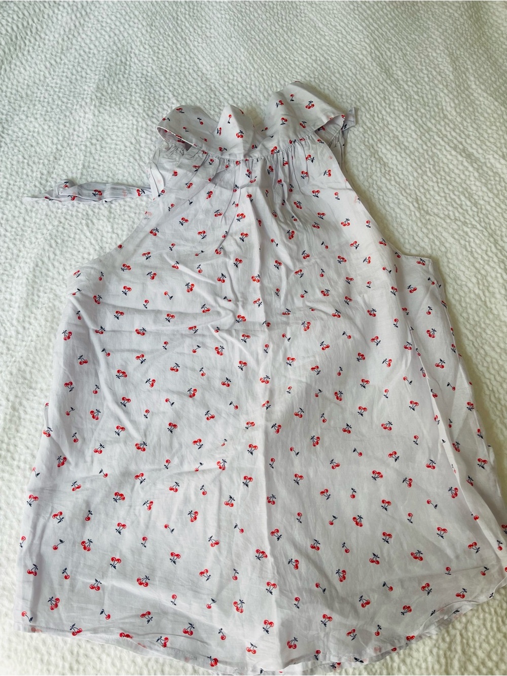 J. Crew White Kids Nightgown with Red Cherry Print